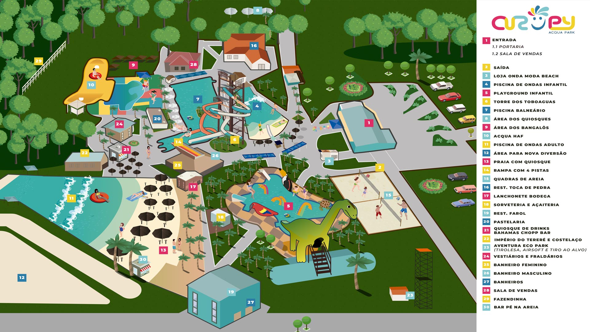 Imagem do mapa do Curupy Acqua Park